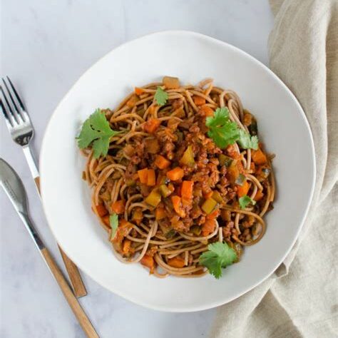 bolognaise de lentilles vertes